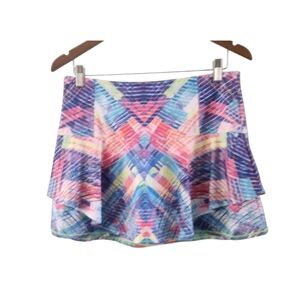 LUCKY IN LOVE Abstract Colorful Swing Pickleball Tennis Skort Size M Golf Skort